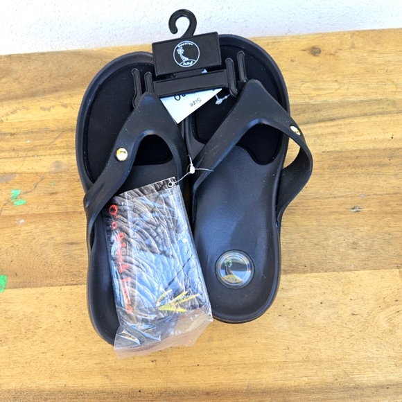 Hawaiian Jellys Ultra Comfort O'o Black Lava Unisex Sandals Women's Siz… - Picture 13 of 16